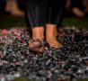 Bare feet on hot coals during firewalk