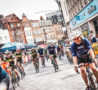 Cyclists in action during Ride London