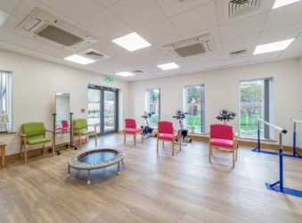 The Hospice's physiotherapy gym, complete with equipment