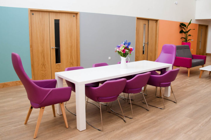 Table and chairs in breakout area