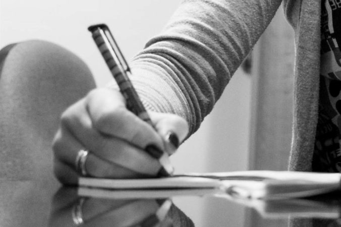 A hand writing