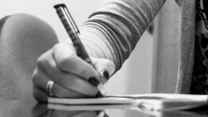 A hand writing
