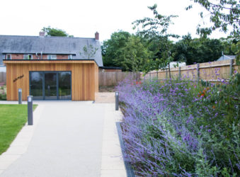 Arthur's Shed with lavendar in foreground
