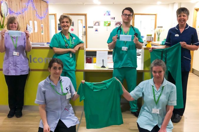 Inpatient Unit team in scrubs during coronavirus