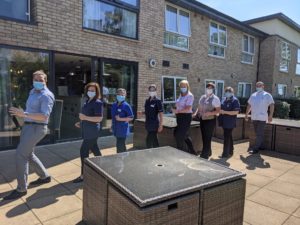 Some of the staff from The Cambridgeshire Care Home, headline sponsors, who took part as a team alongside a residents’ team, with both accumulating 20,000 steps over the two weeks of the virtual Star Shine Walk