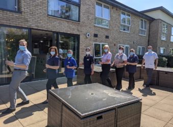 Some of the staff from The Cambridgeshire Care Home, headline sponsors, who took part as a team alongside a residents’ team, with both accumulating 20,000 steps over the two weeks of the virtual Star Shine Walk