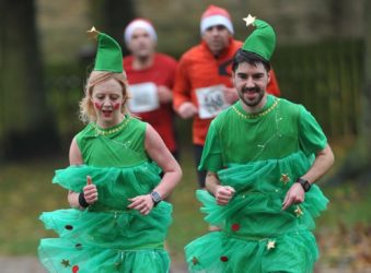 Fancy dress Festive 5k runners for Arthur Rank Hospice Charity