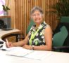 Volunteer Tina Shah in her role as volunteer Receptionist at the Arthur Rank Hospice