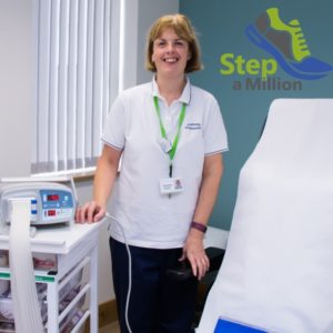 Tracy Hancock from the Lymphoedema Outpatient Clinic is one Arthur Rank Hospice Charity colleague taking part in the Step a Million challenge, saying: “I know it will be much harder to walk in the colder, darker months, and this is the motivation I need.”