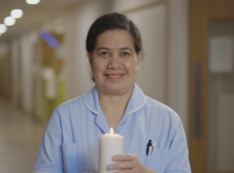 Still from Arthur Rank Hospice Charity’s Light up a Life film premiere, which replaced the physical event this year. The film can be viewed across the festive period at arhc.org.uk/LUALfilm
