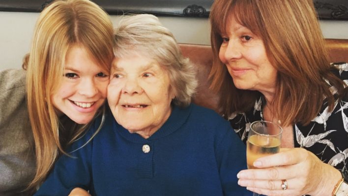 Megan with her grandmother