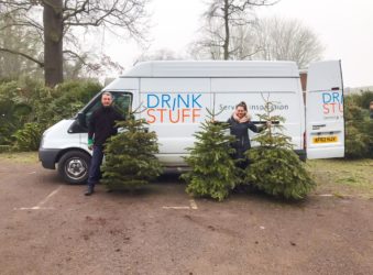 Photos of volunteers in action during the ‘treasure hunt for trees, raising funds for Arthur Rank Hospice Charity at the start of January.