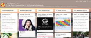 The interactive virtual wellbeing noticeboard was created during COVID-19 for staff to easily access online internal and external resources to support wellbeing 