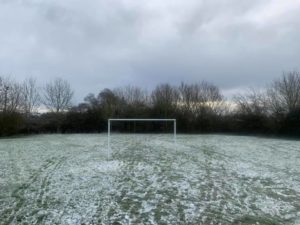 goal post in the snow