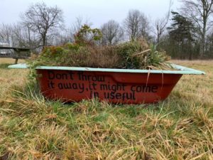 boat on the grass