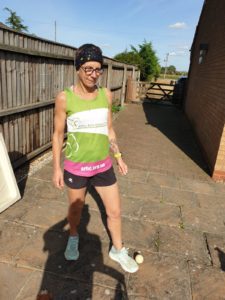 Jane Clarke a nurse at the Alan Hudson Day Treatment Centre with her bike in preparation for her 5 challenges in 2021 for Arthur Rank Hospice Charity