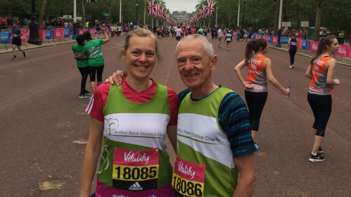 Wendy and John at start of a running event