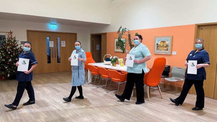 Nurses and staff walking around the In-Patient Unit at Arthur Rank Hospice