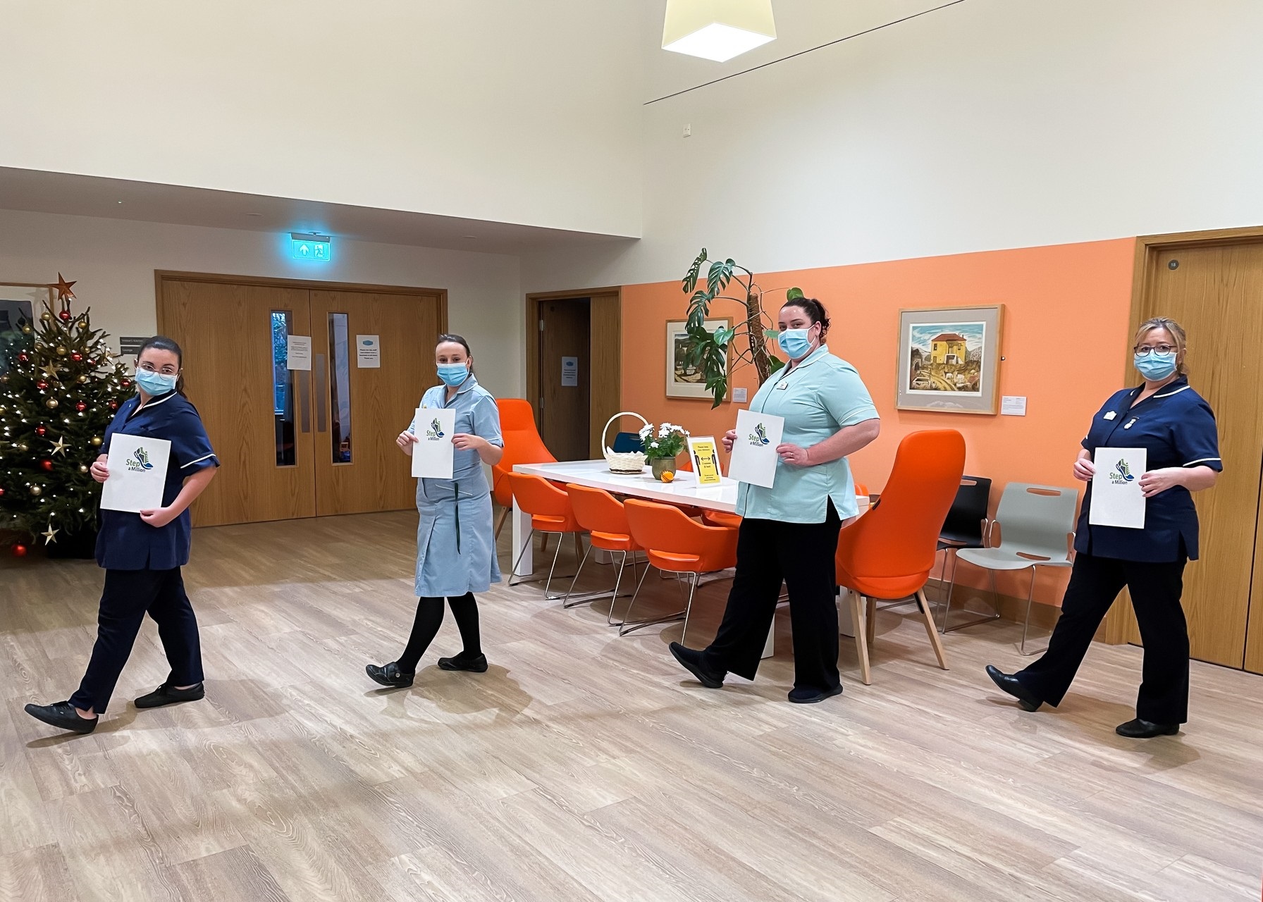 Nurses and staff walking around the In-Patient Unit at Arthur Rank Hospice