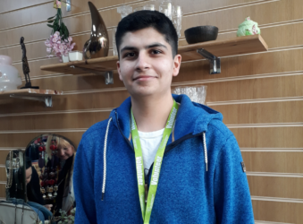 Volunteer Kieran at Arthur Rank Charity Shop