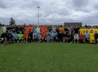 Football teams in Haverhill after charity match