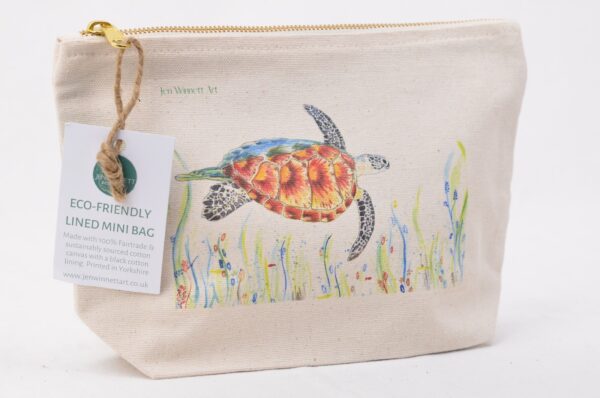 Tranquility The Turtle Lined Mini Eco Bag