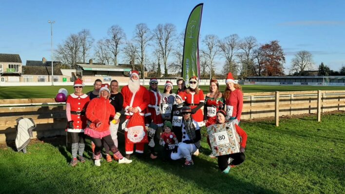 Group of adults in Christmas fancy dress
