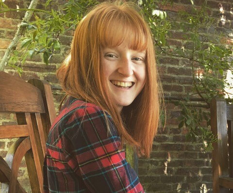 Amber smiling in garden at home