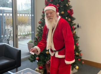 Santa draws winter raffle tickets