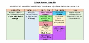 Living Well Friday Afternoon Timetable