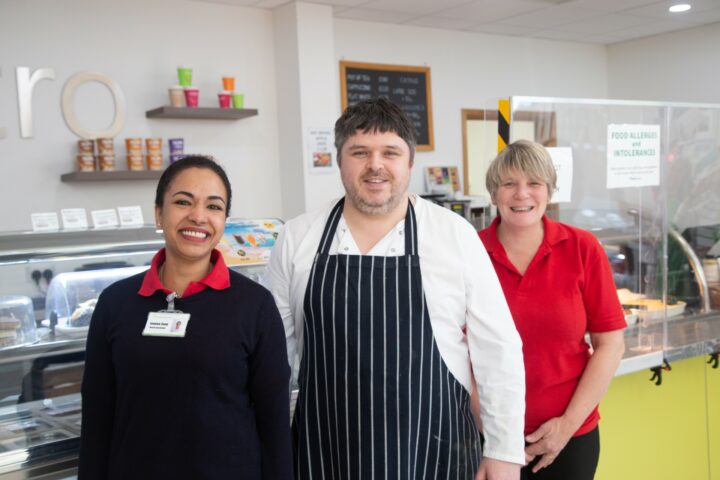 2 females and male chef