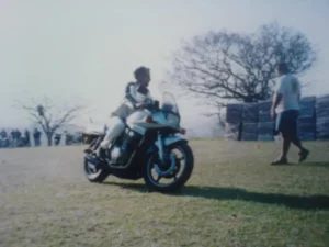 Male on a motorbike