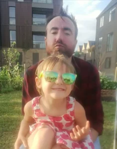 Male and young female with sunglasses glasses