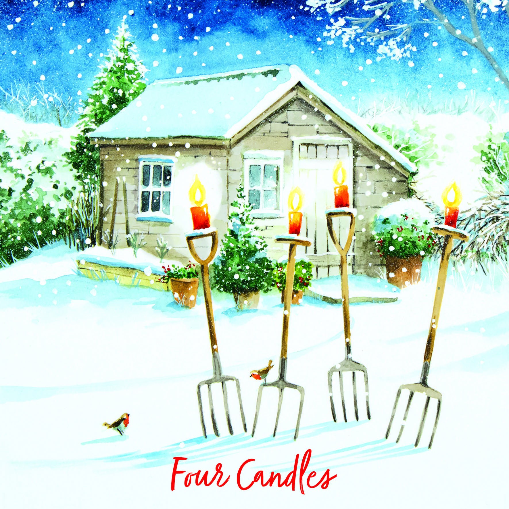 Four Candles in The Garden (Pack of 10 Christmas Cards) Arthur Rank  Hospice Charity