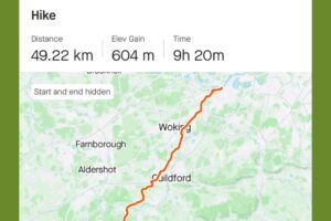 Dads army map route of 49km in 9 hours 