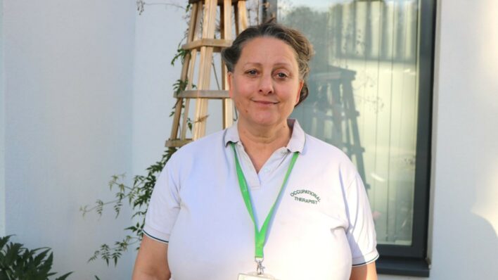 Nurse standing outside the Hospice