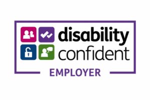 Multi coloured logo for disability confident