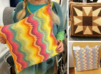 2 different patterned cushions