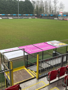 Football pitch and sponsor board