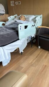 Patient in a hospice bed 