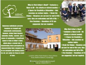 Green leaflet with studio and writing
