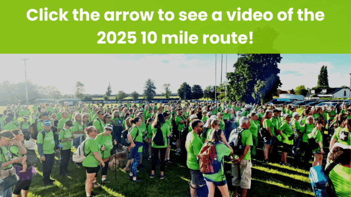 Group of walkers wearing green tshirts ready to walk the Star Shine Night Walk.