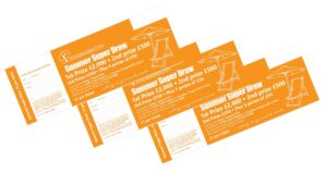 Orange raffle tickets