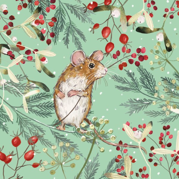 In Amongst The Berries - Pack of 10 Christmas Cards with Envelopes