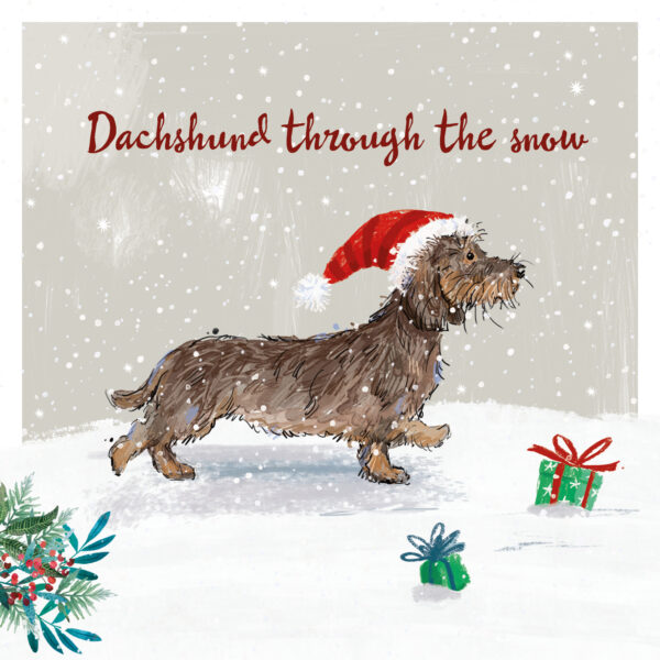 Dachshund Through The Snow - Pack of 10 Christmas Cards with Envelopes