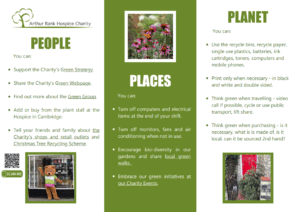 People places planet leaflet in green and white