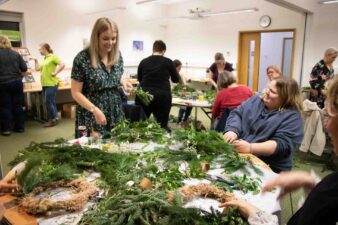 Female with green foliage