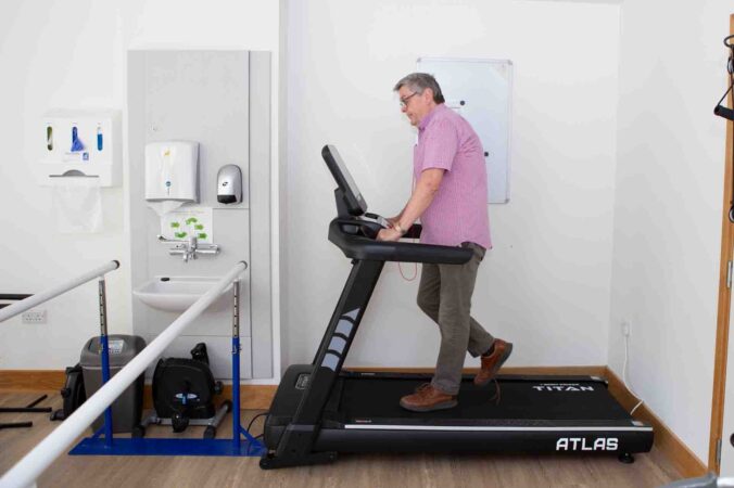 Male on a treadmill
