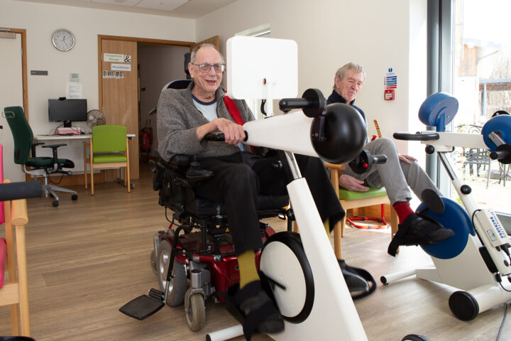 Male in a wheelchair in the gym