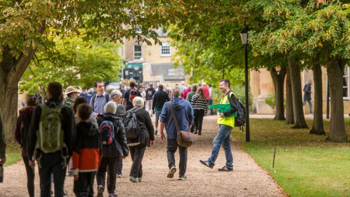 People walking outside